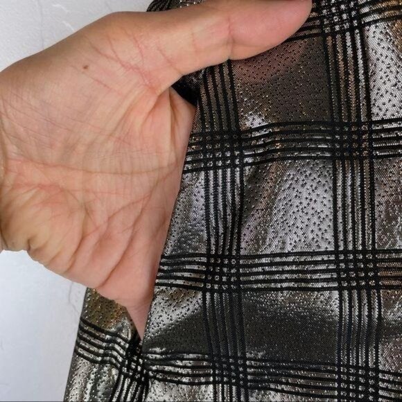 Forever 21 Metallic Gold Plaid Mini Skirt NWT New With Tags Women's Size Small - Picture 5 of 12